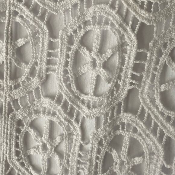 Vintage White Cotton Lined Crocheted Midi Skirt SZ PM Y2K Peasant Cottage‎ Boho - Picture 7 of 9